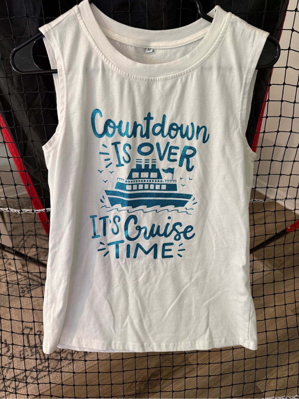 White Kids Graphic Tank Top - "Countdown Is Over It's Cruise Time"